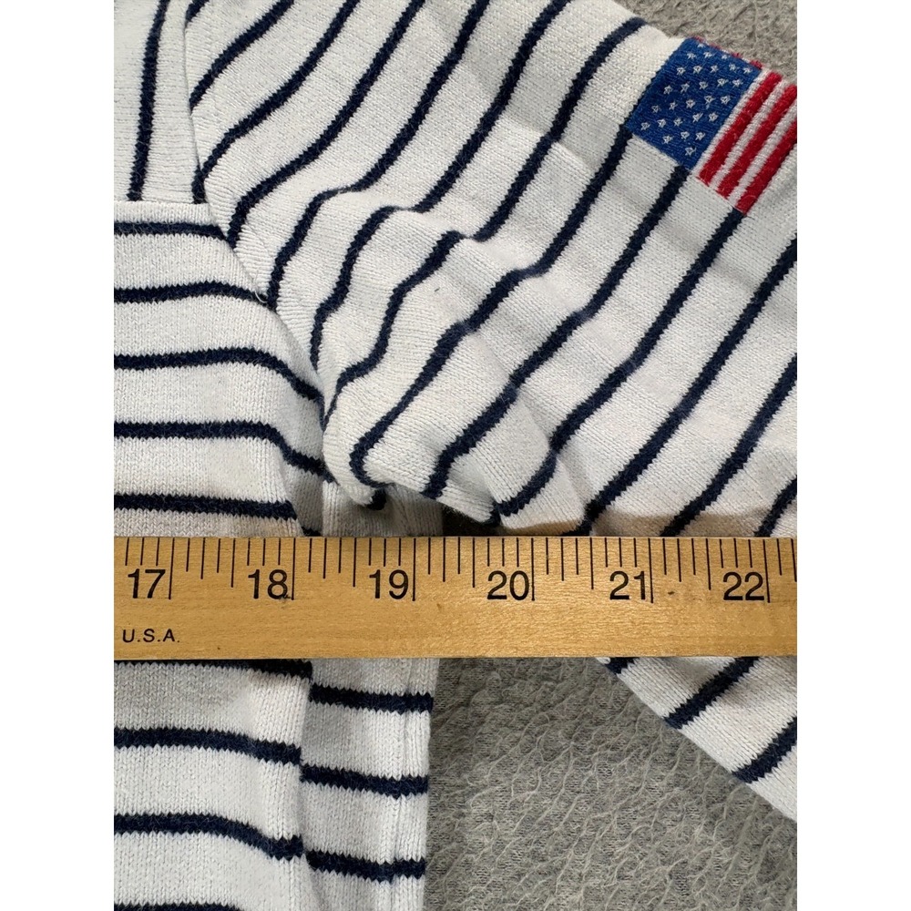 Vineyard Vines Stitched Logo Striped 1/4 Zip USA Flag Pullover (Women's Medium) - Picture 9 of 13